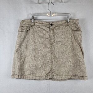 Croft & Barrow Womens Skort Beige Leopard‎ Print Stretch Classic Fit Size 16W
